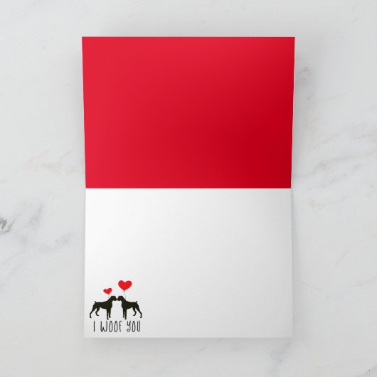 ペットパーソナライズされたカード – 犬バレンタイン サンキューカード (内部)