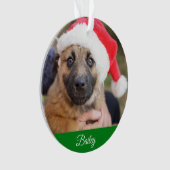 ペットパーソナライズされたクラシックパインツリークリスマス オーナメント (正面)