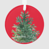 ペットパーソナライズされたクラシックパインツリークリスマス オーナメント (裏面)