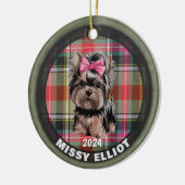 ペットパーソナライズされたセラミックサークルクリスマスツリーオーナメント セラミックオーナメント (左)