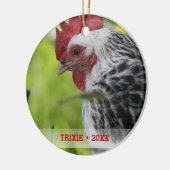 ペットパーソナライズされたチキンフォトクリスマスツリー セラミックオーナメント (左)