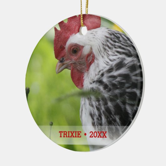 ペットパーソナライズされたチキンフォトクリスマスツリー セラミックオーナメント (左)