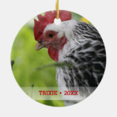 ペットパーソナライズされたチキンフォトクリスマスツリー セラミックオーナメント (裏面)