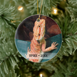 ペットパーソナライズされたトカゲ写真クリスマスツリー セラミックオーナメント