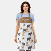 ペットパーソナライズされたトリマータンブルフランスのドッグ エプロン (着用した状態)