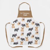 ペットパーソナライズされたトリマータンブルフランスのドッグ エプロン (正面)