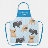 ペットパーソナライズされたトリマーブルーフランスのブルドッグ エプロン (正面)