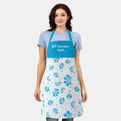 ペットパーソナライズされたトリマーブルーポーエプロン エプロン (着用した状態)