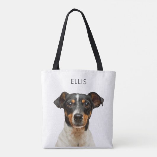 ペットパーソナライズされたドッグの写真名あなたの写真 トートバッグ (裏面)