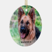 ペットパーソナライズされたドッグフォトシンプルクリスマス セラミックオーナメント (右)