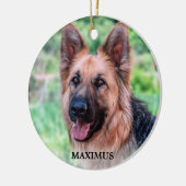 ペットパーソナライズされたドッグフォトシンプルクリスマス セラミックオーナメント (左)