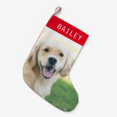ペットパーソナライズされたドッグ写真名クリスマスストッキング スモールクリスマスストッキング (正面 (吊り時))