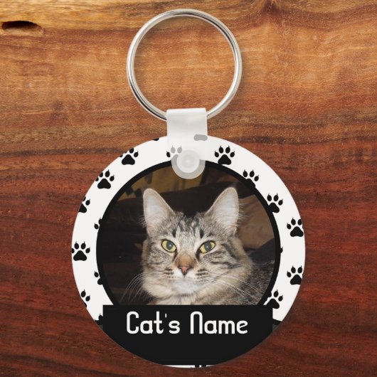 ペットパーソナライズされたネコのキーチェーン キーホルダー (正面)