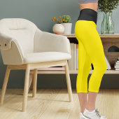 ペットパーソナライズされたネコ引用文オンブラックブライトイエロー カプリレギンス