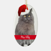 ペットパーソナライズされたネコ犬のクリスマス セラミックオーナメント (右)