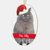 ペットパーソナライズされたネコ犬のクリスマス セラミックオーナメント (左)