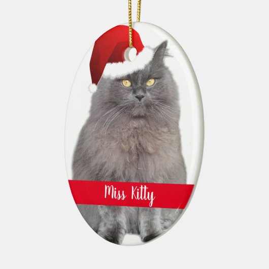 ペットパーソナライズされたネコ犬のクリスマス セラミックオーナメント (左)