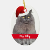 ペットパーソナライズされたネコ犬のクリスマス セラミックオーナメント (裏面)
