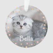 ペットパーソナライズされたネコMeowyクリスマスホリデー写真 オーナメント (正面)