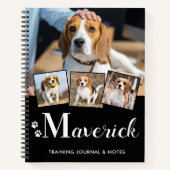 ペットパーソナライズされたパピードッグモノグラム名5写真 ノートブック (正面)