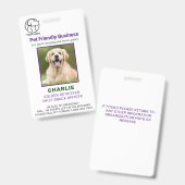 ペットパーソナライズされたビジネス従業員犬写真ID Ba バッジ (正面&裏面)