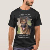 ペットパーソナライズされたフォトおもしろい犬パパ Tシャツ (正面)