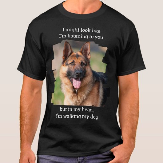 ペットパーソナライズされたフォトおもしろい犬パパ Tシャツ