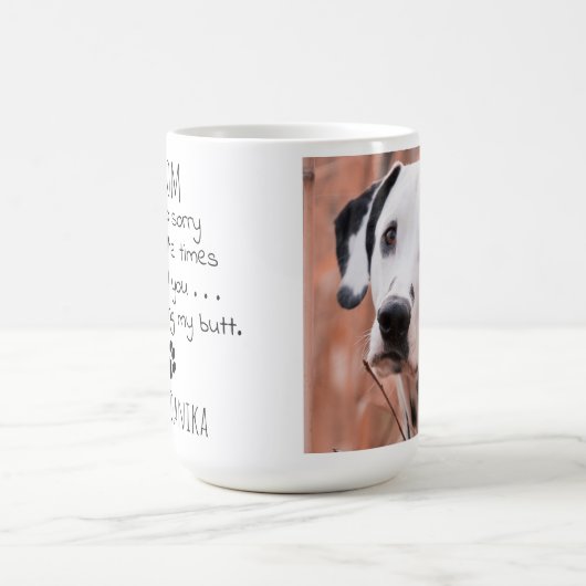 ペットパーソナライズされたフォトおもしろい犬ママ コーヒーマグカップ (中央)