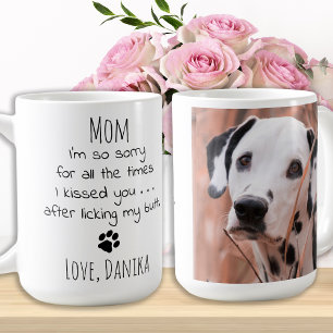 ペットパーソナライズされたフォトおもしろい犬ママ コーヒーマグカップ