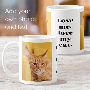 ペットパーソナライズされたフォトキャット子猫恋人 コーヒーマグカップ