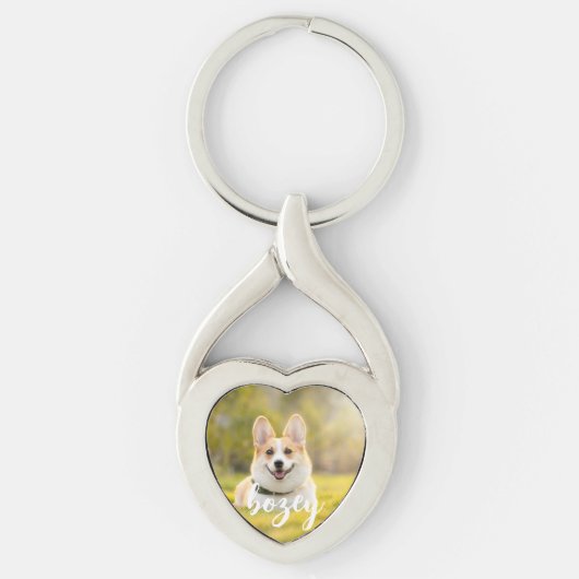 ペットパーソナライズされたフォトキープサケ犬の恋人キーチェーン キーホルダー (正面)