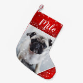 ペットパーソナライズされたフォトクリスマスストッキング スモールクリスマスストッキング (正面 (吊り時))