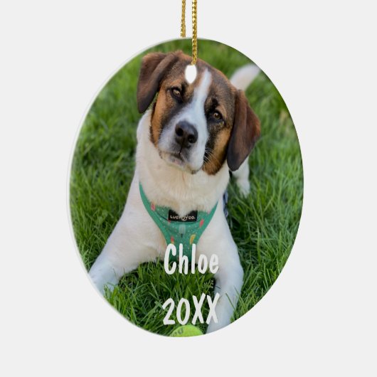 ペットパーソナライズされたフォトクリスマスツリーオーナメント セラミックオーナメント (右)
