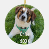ペットパーソナライズされたフォトクリスマスツリーオーナメント セラミックオーナメント (正面)