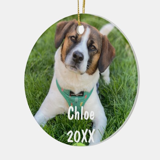 ペットパーソナライズされたフォトクリスマスツリーオーナメント セラミックオーナメント (左)