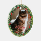 ペットパーソナライズされたフォトクリスマスパターン セラミックオーナメント (右)