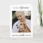 ペットパーソナライズされたフォトドッグおばあちゃんの母の日 シーズンカード (正面)