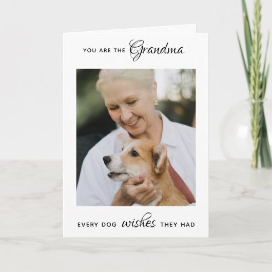 ペットパーソナライズされたフォトドッグおばあちゃんの母の日 シーズンカード (正面)