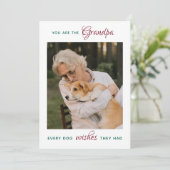 ペットパーソナライズされたフォトドッググランドパメリークリスマス シーズンカード (スタンド正面)