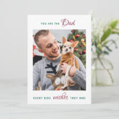  ペットパーソナライズされたフォトドッグパパメリークリスマスH シーズンカード (スタンド正面)