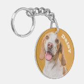 ペットパーソナライズされたフォトドッグ愛人記念キーリング キーホルダー (正面左)