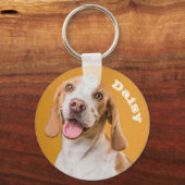 ペットパーソナライズされたフォトドッグ愛人記念キーリング キーホルダー (正面)