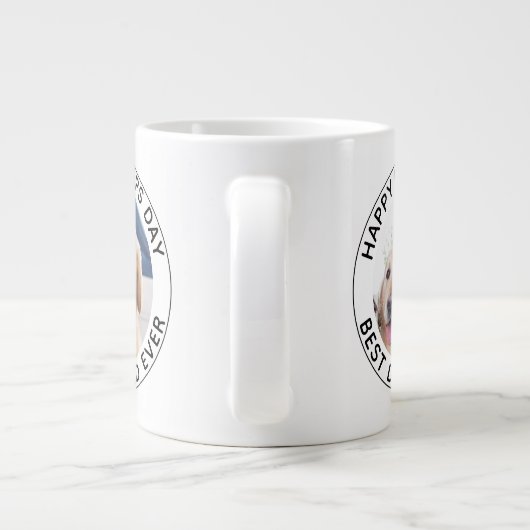 ペットパーソナライズされたフォトハッピー父の日犬パパ ジャンボコーヒーマグカップ (裏面)