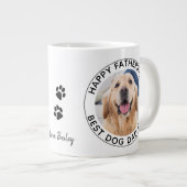 ペットパーソナライズされたフォトハッピー父の日犬パパ ジャンボコーヒーマグカップ (正面右)
