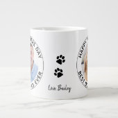 ペットパーソナライズされたフォトハッピー父の日犬パパ ジャンボコーヒーマグカップ (正面)