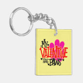 ペットパーソナライズされたフォトバレンタインデキーキーチェーン キーホルダー (正面左)