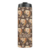ペットパーソナライズされたフォトパターンの犬の名前 タンブラー (正面)