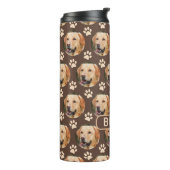 ペットパーソナライズされたフォトパターンの犬の名前 タンブラー (回転左)