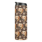 ペットパーソナライズされたフォトパターンの犬の名前 タンブラー (回転右)