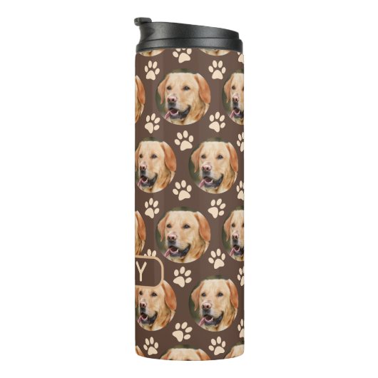 ペットパーソナライズされたフォトパターンの犬の名前 タンブラー (回転右)